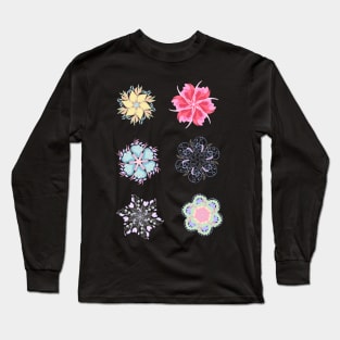 Flowers stickers collection Long Sleeve T-Shirt